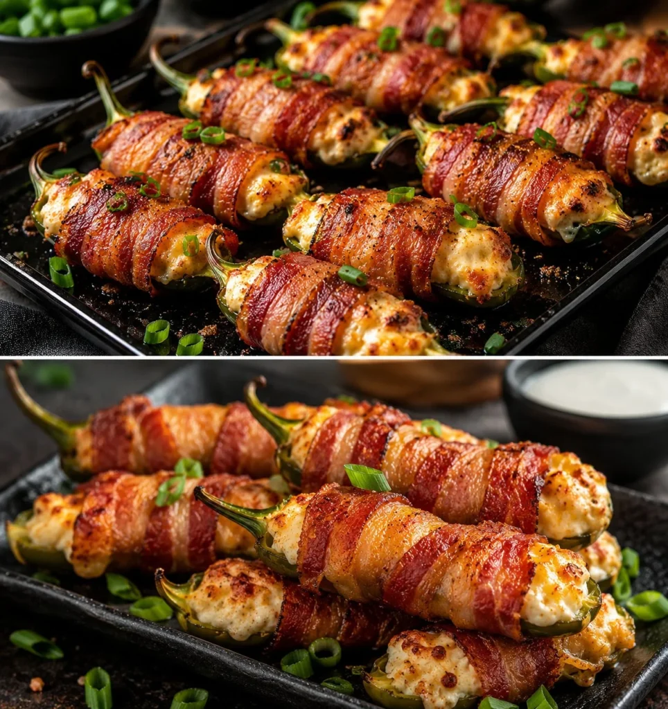 Delicious air fryer cheesy jalapeño poppers served on a plate.