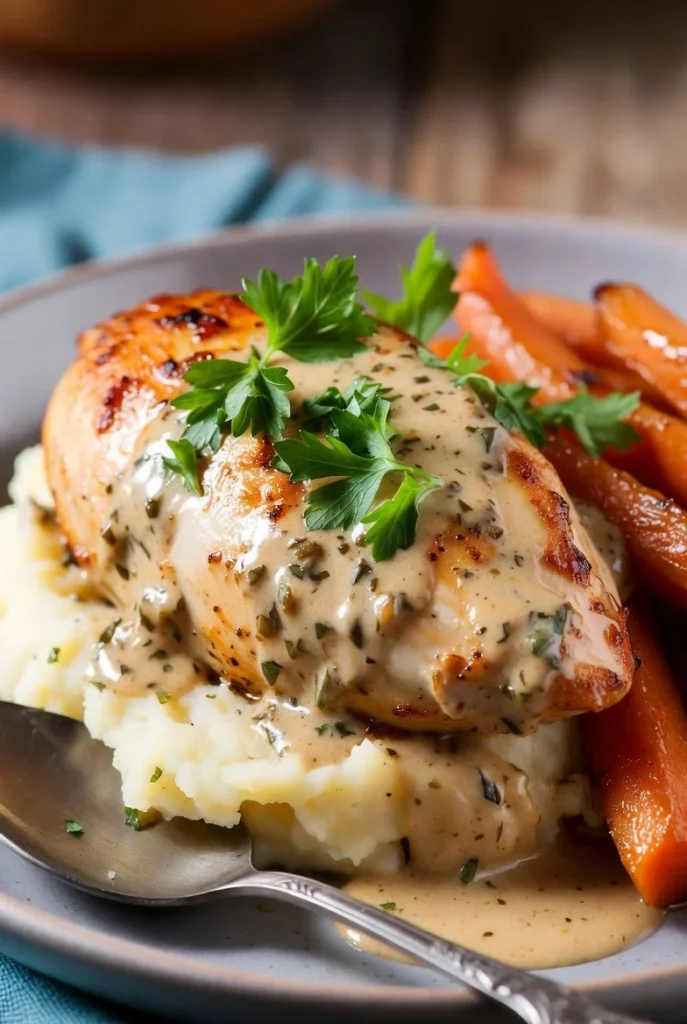 Creamy Herb Chicken with Mashed Potatoes and Honey Glazed Carrots 2 creamy herb chicken with mashed potatoes and honey 2026 05 04 225938 687x1024 1