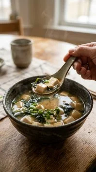 Easy Miso Soup (Gluten Free) 2 Bowl of easy gluten-free miso soup garnished with green onions