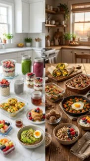 Healthy breakfast meal prep ideas for easy and nutritious morning meals.