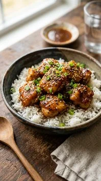 Honey Garlic Chicken 2 Delicious honey garlic chicken served with vegetables