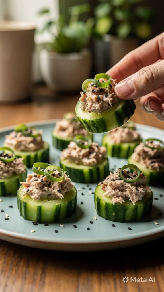 Tuna Cucumber Boats: A Delicious No-Cook Meal to Enjoy. Using Planet Foods Sustainably. 2 tuna cucumber boats a delicious no cook meal to e 2026 06 01 220850 576x1024 1