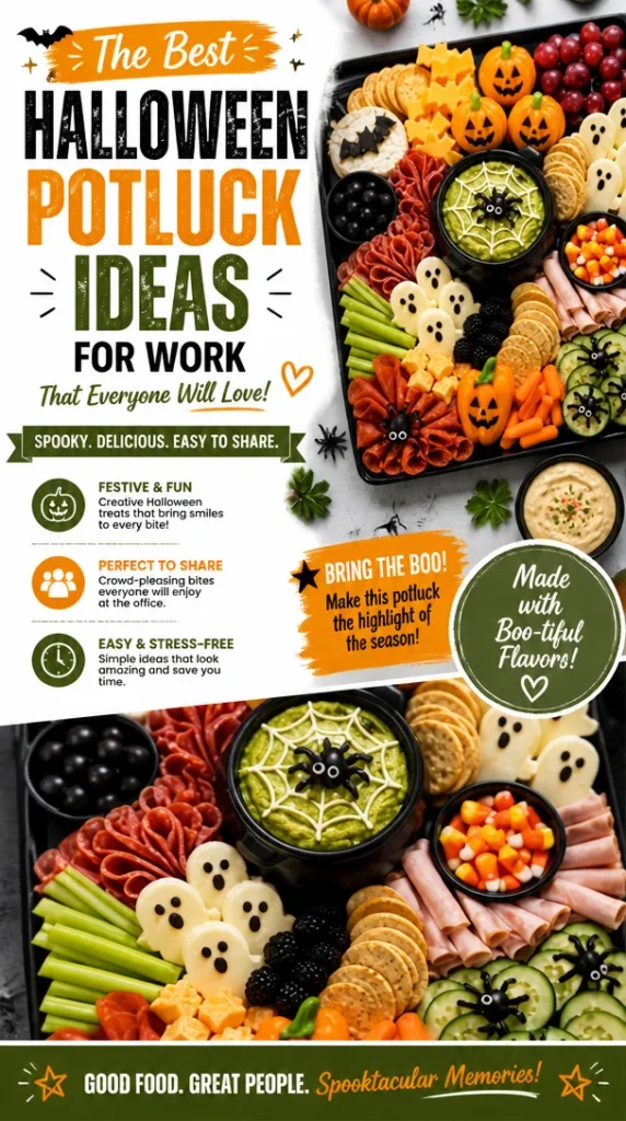 Creative Halloween potluck ideas for work gatherings and celebrations.