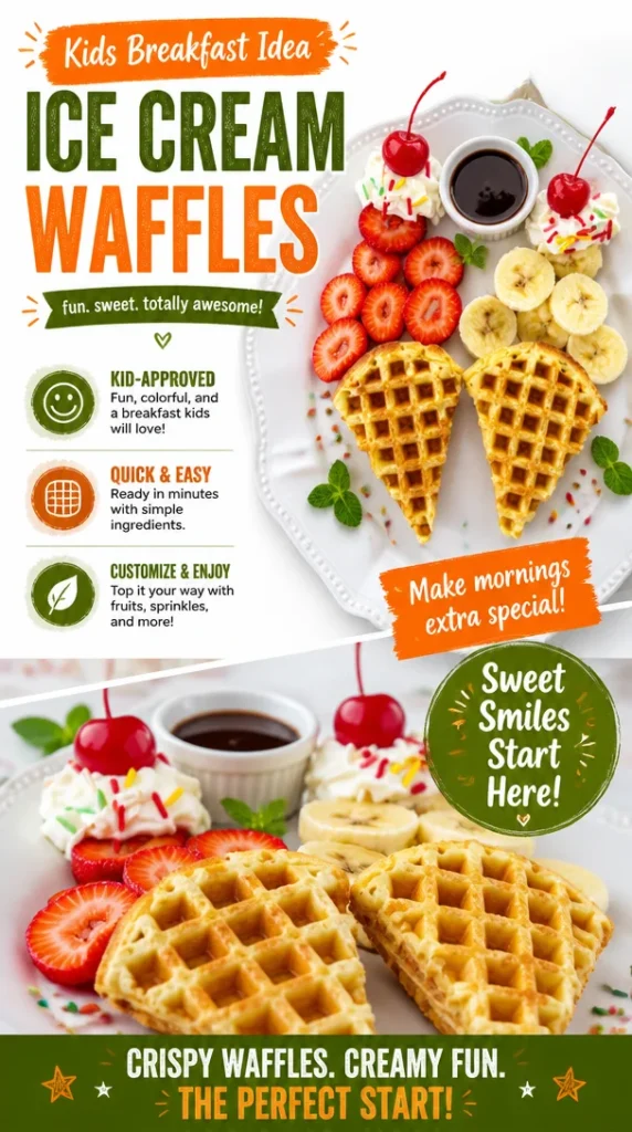Colorful and healthy kids breakfast idea featuring fruits and grains.