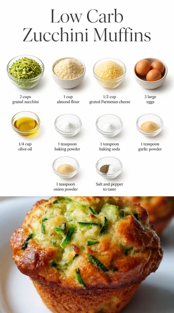 Low carb zucchini muffins fresh out of the oven, healthy and delicious