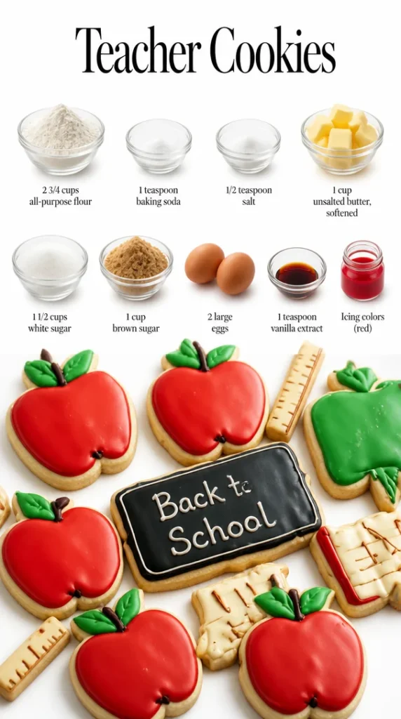 A plate of delicious Teacher Cookies decorated for appreciation gifts